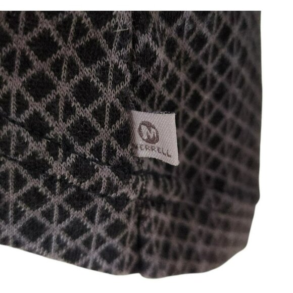 Merrell Cowl Neck Pullover Top M | Poly/Rayon‎ | Black Gray Geo | Stretch - Picture 6 of 7